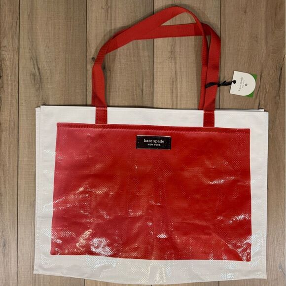 Large Tote Bag kate spade new york x Target Red White Exclusive On Hand - Picture 5 of 5